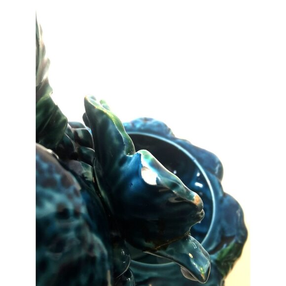 Vintage Inarco Mood Indigo Blue Cookie Jar with Lid | Canistar | 1960s | Footed - Picture 8 of 10